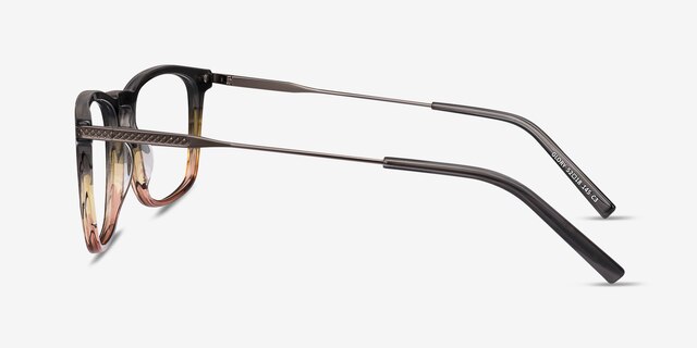 Glory Gray Striped Acetate-metalEyeglass Frames from EyeBuyDirect, Side View