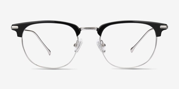 Relive Black Silver Acetate-metal Eyeglass Frames