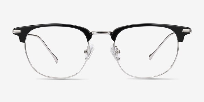 Relive Black Silver Acetate-metal Montures de lunettes de vue d'EyeBuyDirect