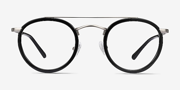 Architect Black Silver Acetate-metal Montures de lunettes de vue