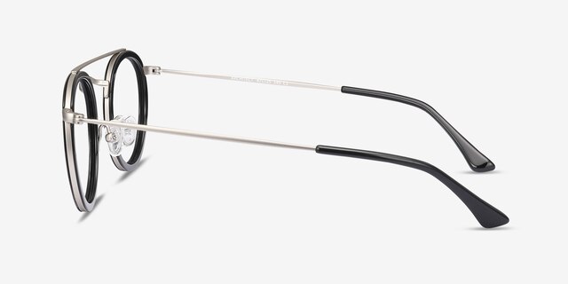Architect Black Silver Acetate-metalEyeglass Frames from EyeBuyDirect, Side View