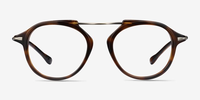Terminal One Tortoise Bronze Acetate-metalEyeglass Frames from EyeBuyDirect, Front View