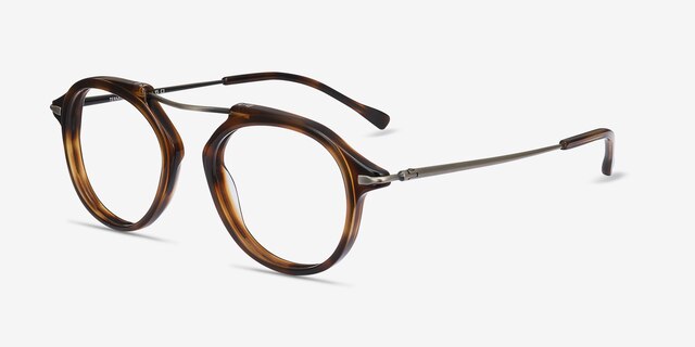 Terminal One Tortoise Bronze Acetate-metalEyeglass Frames from EyeBuyDirect, Angle View