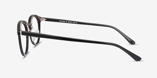 Fetching Black Golden Acetate-metalEyeglass Frames from EyeBuyDirect, Side View