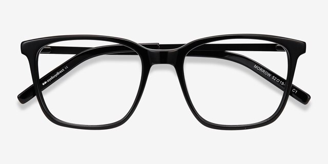 Morrow Black Acetate-metalEyeglass Frames from EyeBuyDirect, Closed View