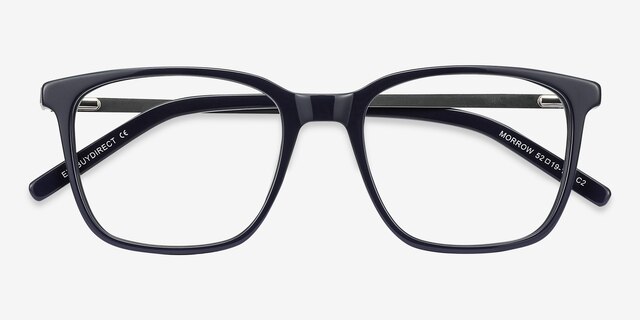 Morrow Navy AcetateEyeglass Frames from EyeBuyDirect, Closed View