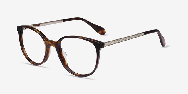 Lucy Tortoise Acetate-metalEyeglass Frames from EyeBuyDirect, Angle View