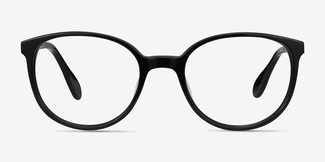 Lucy Black Acetate-metalEyeglass Frames from EyeBuyDirect, Front View