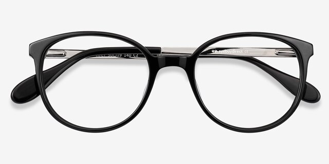 Lucy Black Acetate-metalEyeglass Frames from EyeBuyDirect, Closed View