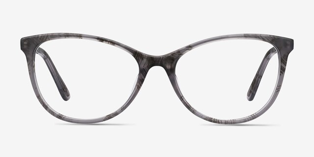 Cat&#039;s Meow Gray Floral Acetate-metalEyeglass Frames from EyeBuyDirect, Front View