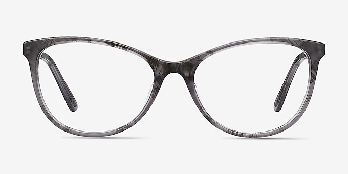 Cat's Meow Gray Floral Acetate-metal Eyeglass Frames