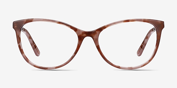 Cat's Meow Brown Floral Acetate-metal Eyeglass Frames