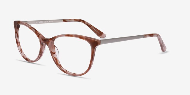 Cat&#039;s Meow Brown Floral Acetate-metalEyeglass Frames from EyeBuyDirect, Angle View