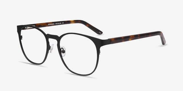 Resonance Noir Acetate-metalMontures de lunettes de vue d'EyeBuyDirect, Vue d'Angle
