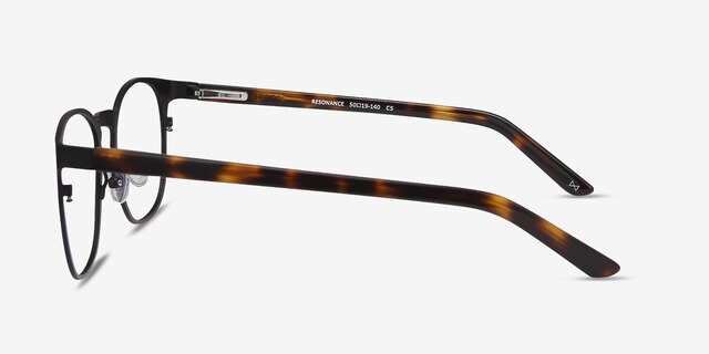Resonance Noir Acetate-metalMontures de lunettes de vue d'EyeBuyDirect, Vue de Côté