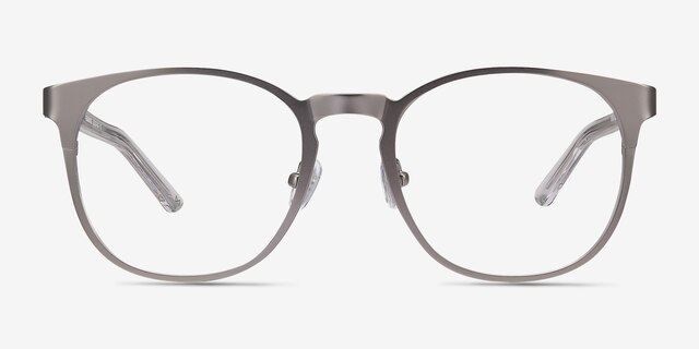 Resonance Gunmetal Acetate-metalEyeglass Frames from EyeBuyDirect, Front View