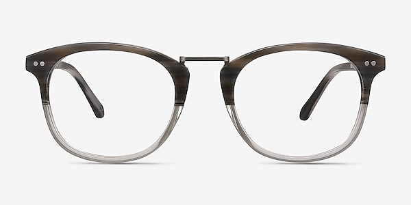 Era Gray Striped Acetate-metal Montures de lunettes de vue