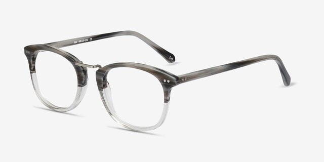Era Gray Striped Acetate-metalEyeglass Frames from EyeBuyDirect, Angle View