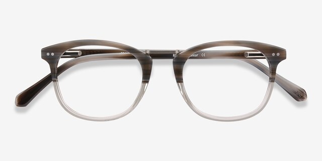Era Gray Striped Acetate-metalEyeglass Frames from EyeBuyDirect, Closed View