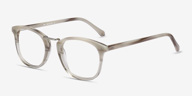 Era Gray Clear Acetate-metalEyeglass Frames from EyeBuyDirect, Angle View