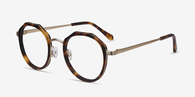 Accent Tortoise Acetate-metalEyeglass Frames from EyeBuyDirect, Angle View