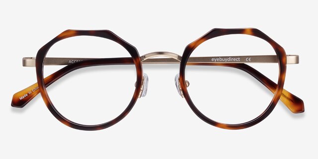 Accent Tortoise Acetate-metalEyeglass Frames from EyeBuyDirect, Closed View