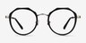 Accent Black Acetate-metalEyeglass Frames from EyeBuyDirect, Front View