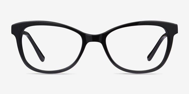 Ripple Black Acetate-metalEyeglass Frames from EyeBuyDirect, Front View