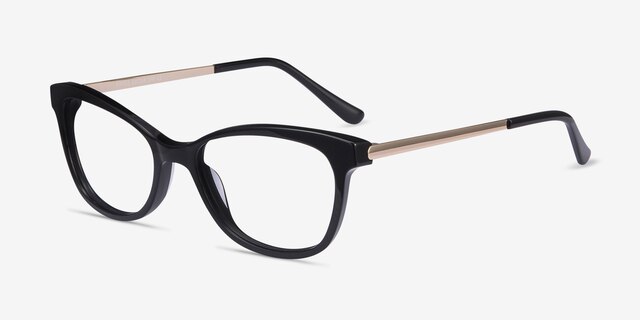 Ripple Black Acetate-metalEyeglass Frames from EyeBuyDirect, Angle View