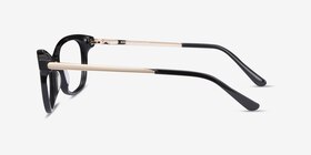 Ripple Noir Acetate-metal Montures de lunettes de vue d'EyeBuyDirect, Vue de Côté