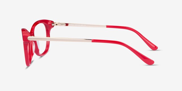 Ripple Red Acetate-metalEyeglass Frames from EyeBuyDirect, Side View