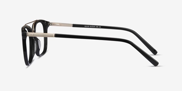 Guild Black AcetateEyeglass Frames from EyeBuyDirect, Side View