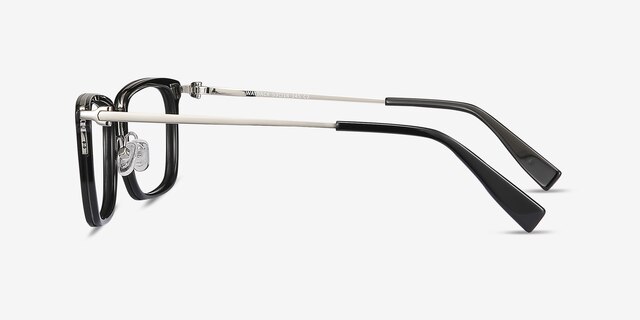 Wayback Black AcetateEyeglass Frames from EyeBuyDirect, Side View