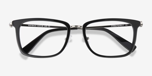 Wayback Black AcetateEyeglass Frames from EyeBuyDirect, Closed View