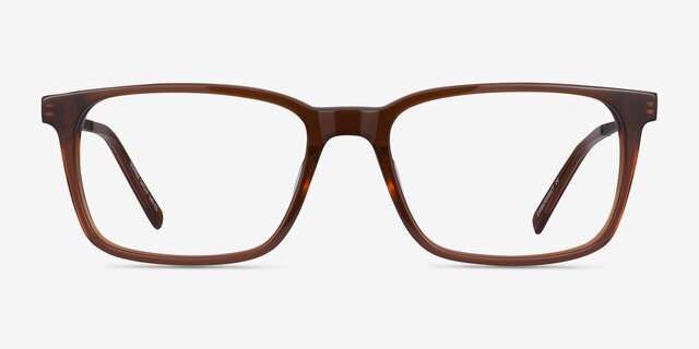 Stanza Brown Acetate-metalEyeglass Frames from EyeBuyDirect, Front View