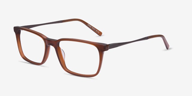Stanza Brown Acetate-metalEyeglass Frames from EyeBuyDirect, Angle View