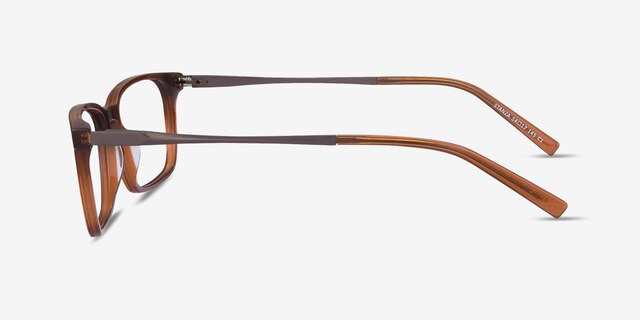 Stanza Brown Acetate-metalEyeglass Frames from EyeBuyDirect, Side View