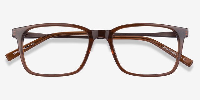 Stanza Brown Acetate-metalEyeglass Frames from EyeBuyDirect, Closed View