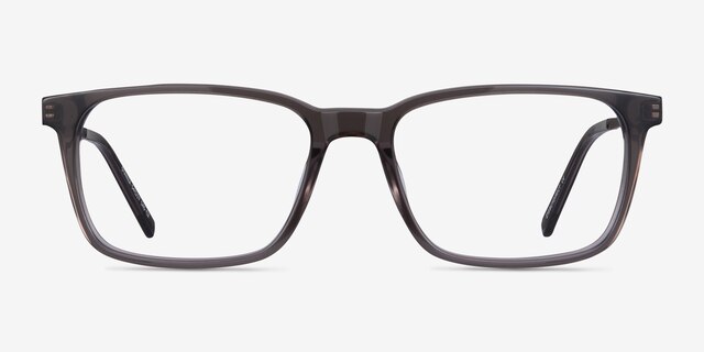 Stanza Gray Acetate-metalEyeglass Frames from EyeBuyDirect, Front View