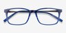 Stanza Bleu Acetate-metalMontures de lunettes de vue d'EyeBuyDirect, Vue Rapprochée