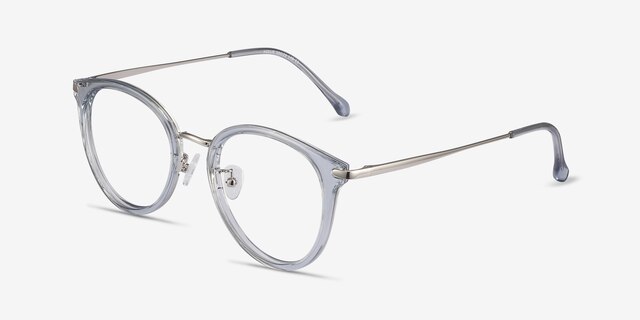 Hollie Bleu Plastic-metalMontures de lunettes de vue d'EyeBuyDirect, Vue d'Angle