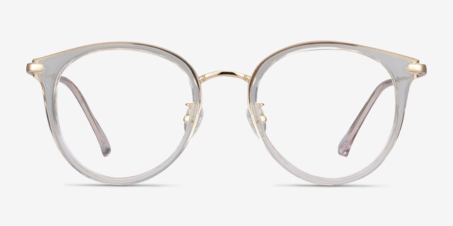 Hollie Transparent Plastic-metalMontures de lunettes de vue d'EyeBuyDirect, Vue de Face