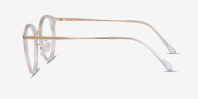 Hollie Transparent Plastic-metalMontures de lunettes de vue d'EyeBuyDirect, Vue de Côté