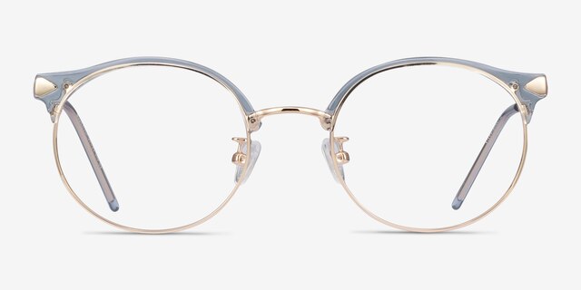 Moon River Clear Blue Plastic-metalMontures de lunettes de vue d'EyeBuyDirect, Vue de Face