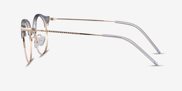Moon River Clear Blue Plastic-metalMontures de lunettes de vue d'EyeBuyDirect, Vue de Côté