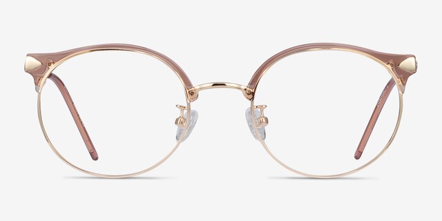 Moon River Clear Pink Plastic-metalEyeglass Frames from EyeBuyDirect, Front View