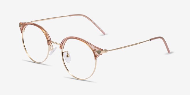Moon River Clear Pink Plastic-metalEyeglass Frames from EyeBuyDirect, Angle View