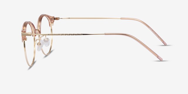 Moon River Clear Pink Plastic-metalEyeglass Frames from EyeBuyDirect, Side View