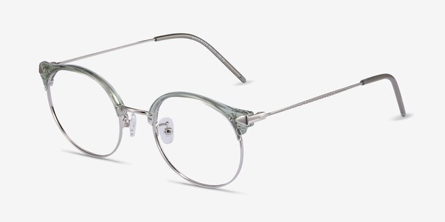 Moon River Clear Green Plastic-metalMontures de lunettes de vue d'EyeBuyDirect, Vue d'Angle