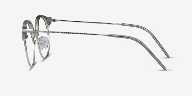 Moon River Clear Green Plastic-metalMontures de lunettes de vue d'EyeBuyDirect, Vue de Côté